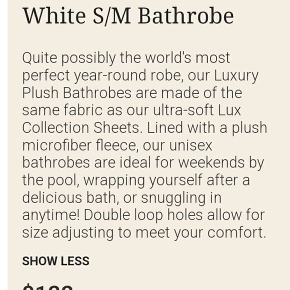 - Jennifer Adams Home luxury micro fiber ivory bathrobe unisex size L - Picture 6 of 11